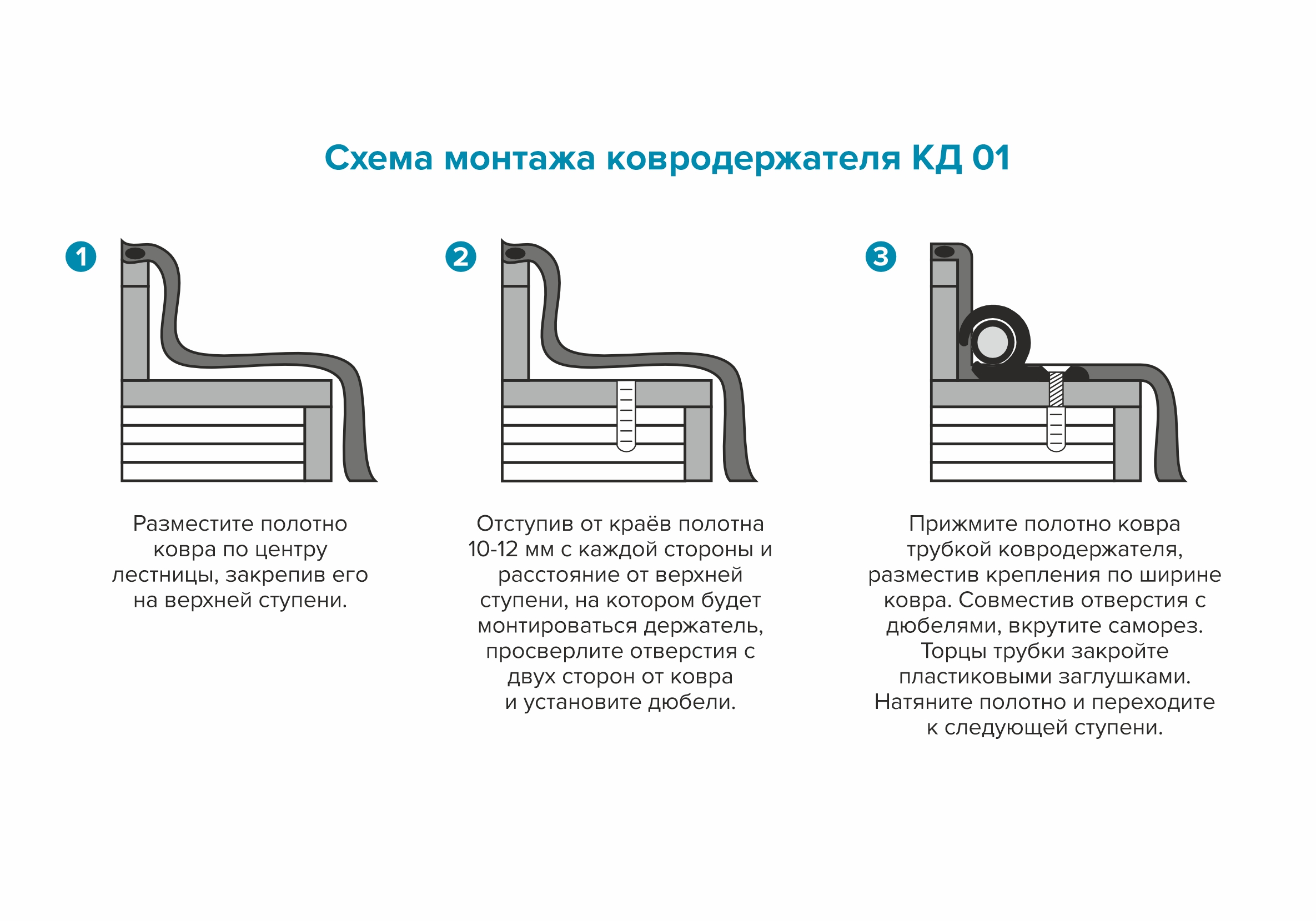Схема монтажа ковродержателя (КД 01)